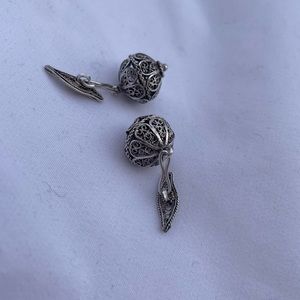 Antique silver shirt buttons, handcrafted, made in Europe